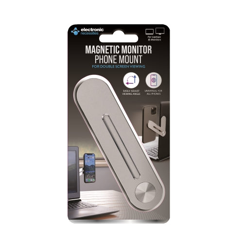 Magnetic Monitor Phone Mount for Dual Screen Viewing & Multitasking - Adjustable & Universal Compatibility