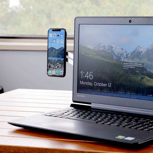 Magnetic Monitor Phone Mount for Dual Screen Viewing & Multitasking - Adjustable & Universal Compatibility