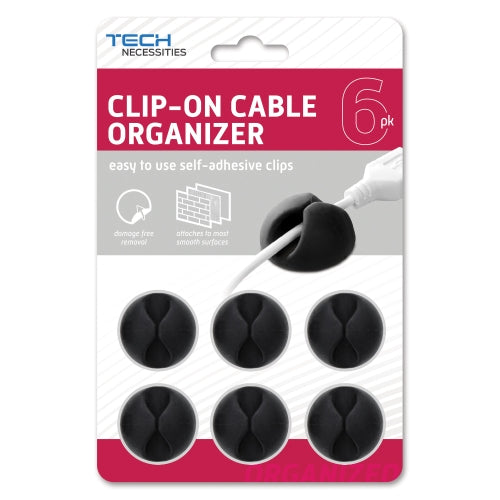 6-Pack Self-Adhesive Cable Drop Organizers for Desk & Home – Multi-Purpose Wire & Cord Management Clips