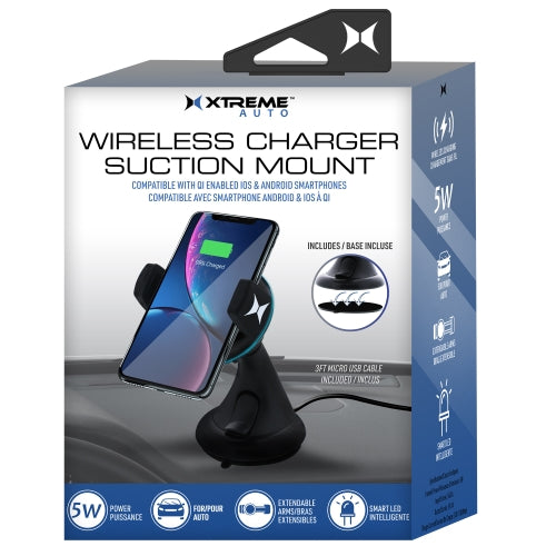 Universal 5W Wireless Suction Mount Charger with LED Indicator