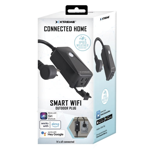 Smart Outdoor Plug with Remote & Voice Control, Works with Alexa & Google Assistant, Single Outlet Wi-Fi Smart Plug for Patio Lights, Fans, and Appliances