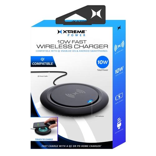 10W Wireless Charging Pad, Built In Indicator, Smartphone Qi Enabled