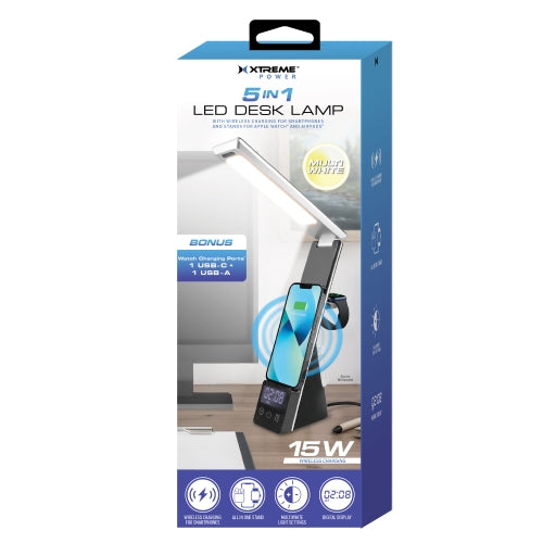 5 in 1 LED Light Lamp, Wireless Charger, Multiple Devices