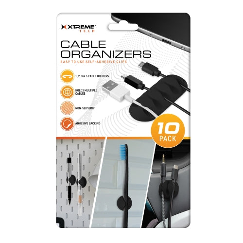 10-Pack Self-Adhesive Cable Drop Organizers for Desk & Home – Multi-Purpose Wire & Cord Management Clips