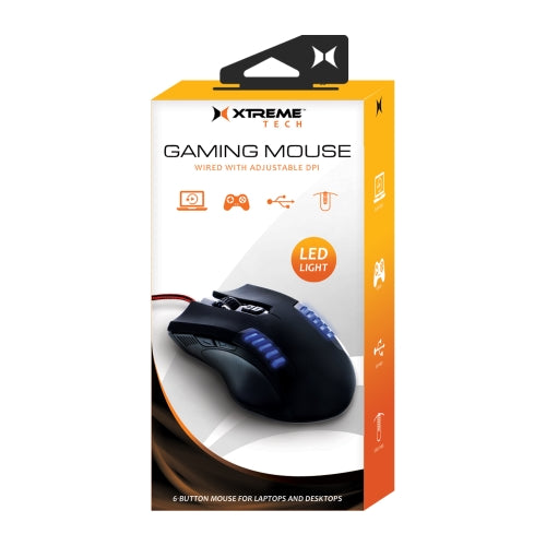 Wired Gaming Mouse - High-Precision Optical Sensor, Multicolor RGB Backlit, 6 Programmable Buttons