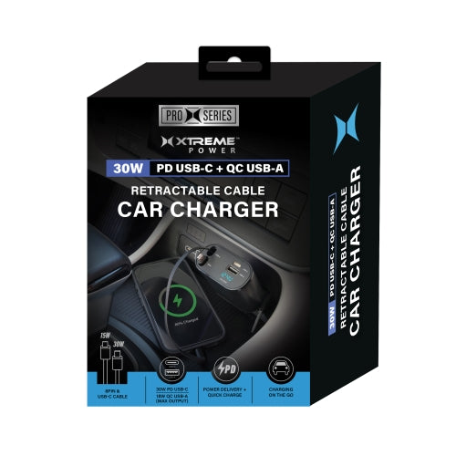 30W A/C Car with Retract Cable