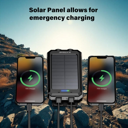 Pro Series 20,000mAh Solar Power Bank – PD Fast Charging Portable Charger with USB-C & USB-A, IP45 Water-Resistant, LED Flashlight & Compass