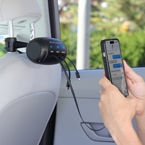 Headrest Charging Station, 30W Retractable 3-in-1 Car Charger for Backseat, USB-C, 8-Pin & Micro-USB