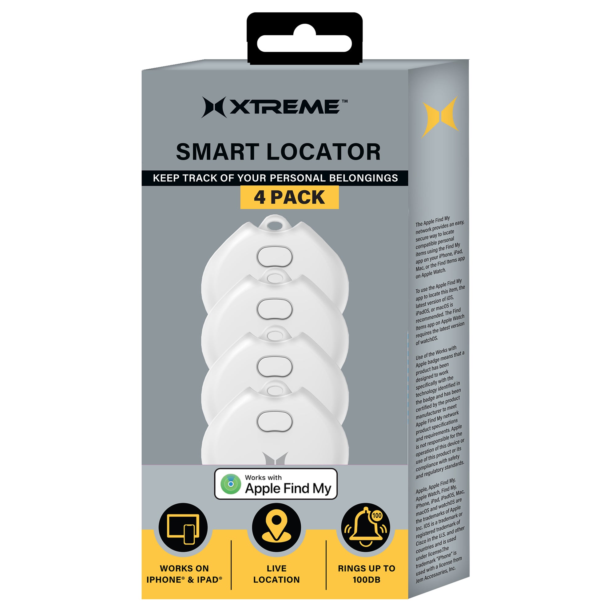 Smart Locator Tag with Apple Find My (4-Pack)