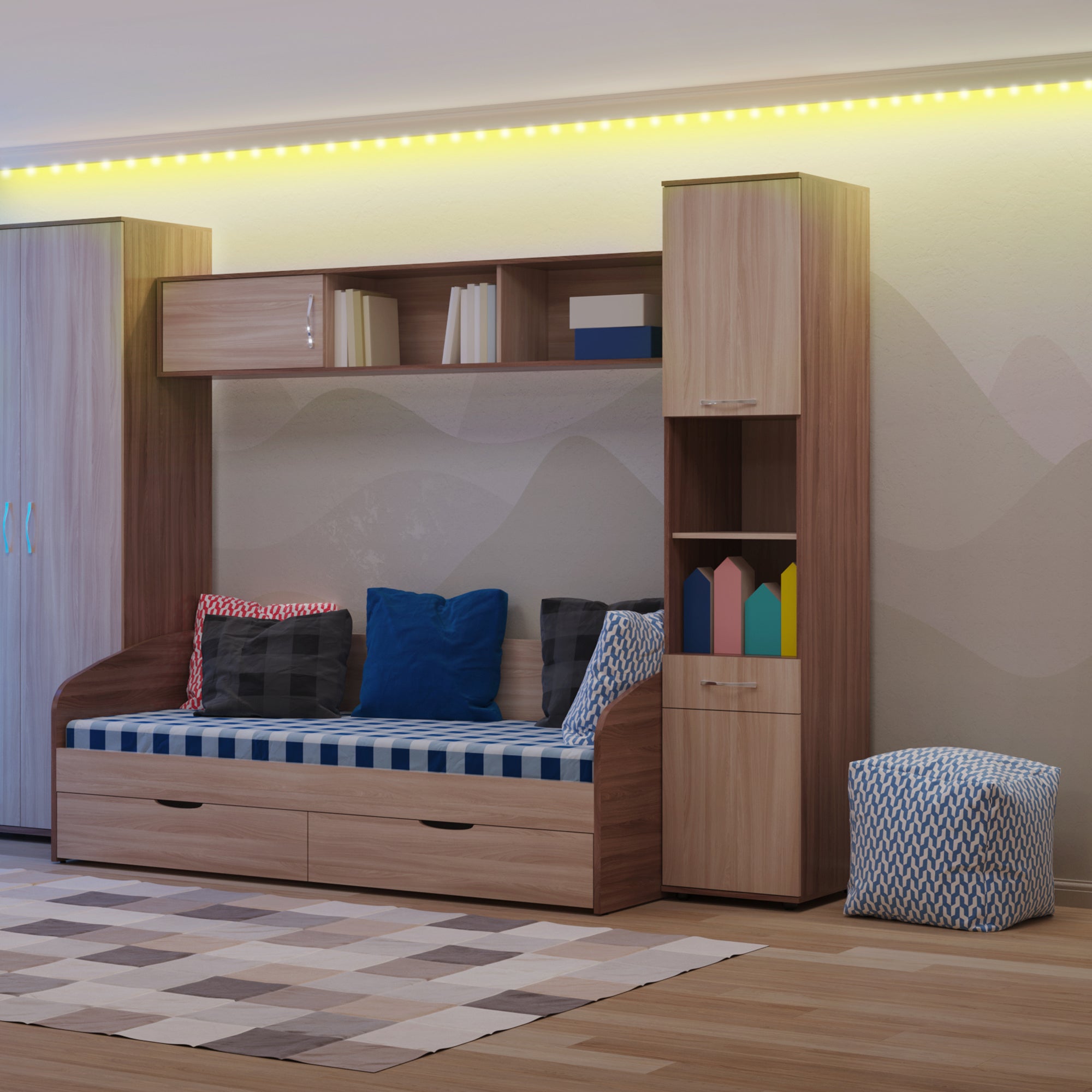 50ft Cut & Customize Indoor LED Light Strip Kit, Includes 3 Connectors