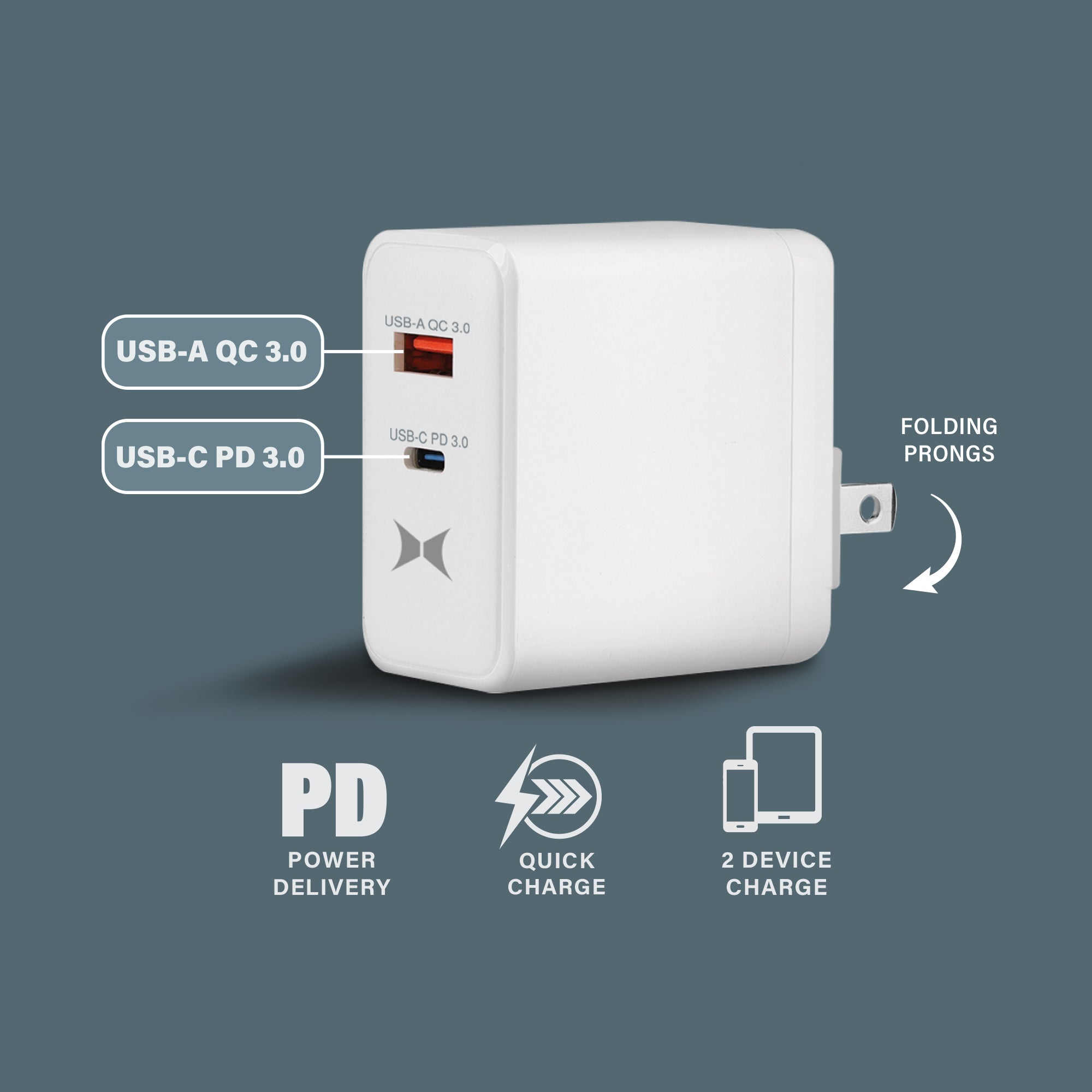 3-Pack 45W Dual Port Quick Charging Wall Charger, USB-C & USB-A Fast Chargers with QC 3.0 & PD 3.0, Ultra-Fast Wall Charger