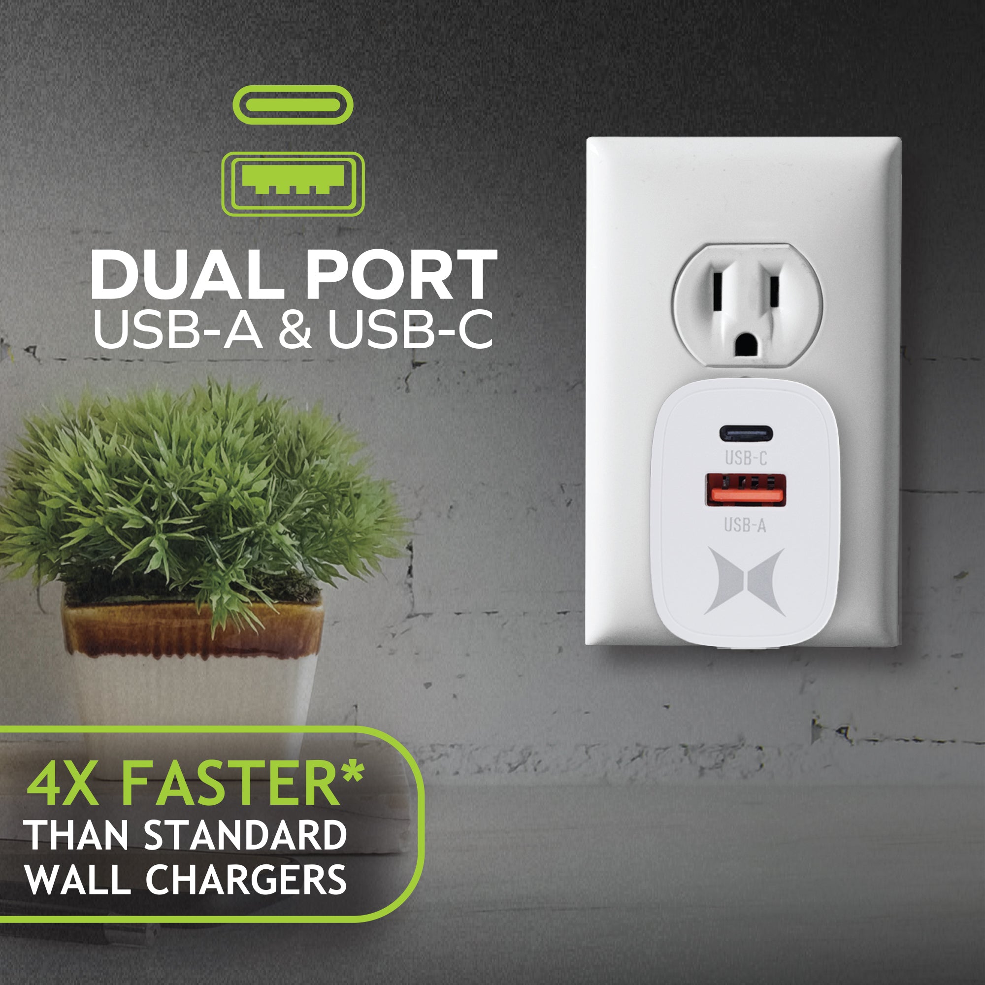 3-Pack Dual Port Quick Charging Wall Charger, 20W USB-C & 18W USB-A Fast Chargers, QC and PD, Ultra-Fast Wall Charger