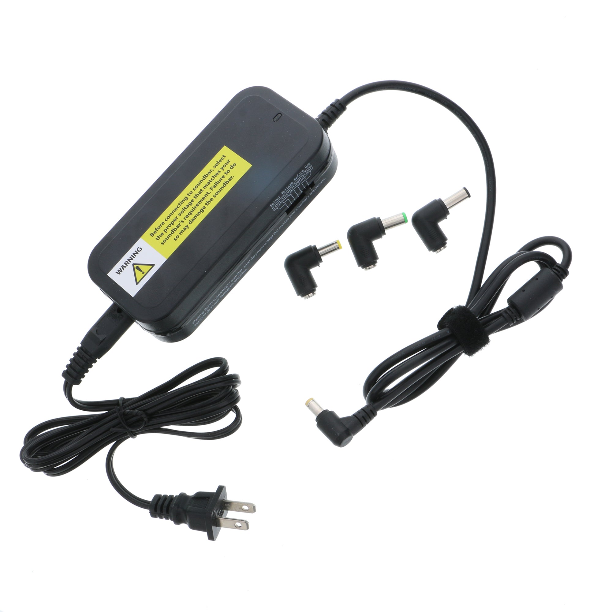 Universal Soundbar Power Adapter with Variable Voltage (12V-24V) - Xtreme 90W Power Cord with 3 Tips, Dual USB Ports & Surge Protection