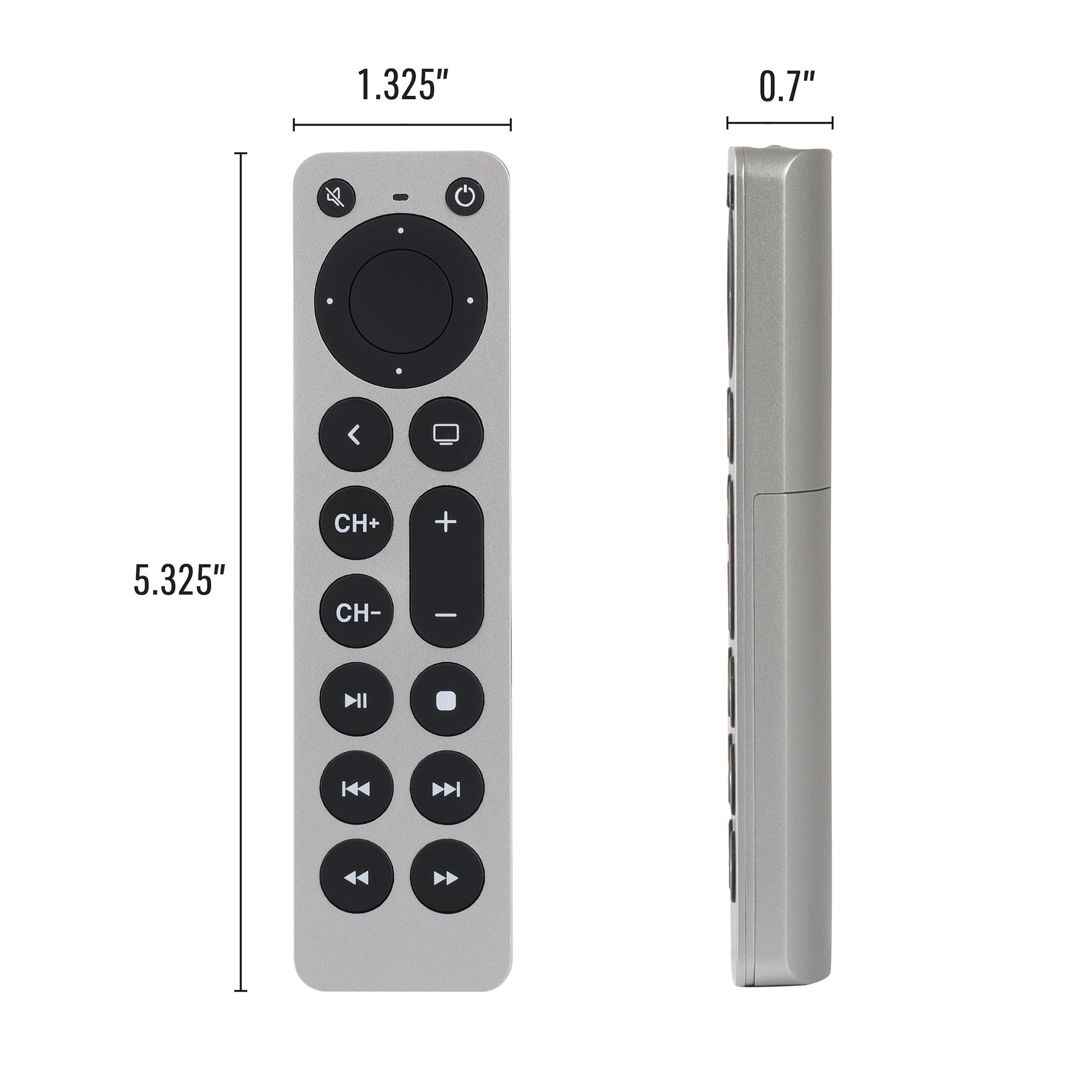 Universal Apple TV Remote Replacement for 1st-5th Generation, Controls TV & Apple TV, Large Buttons