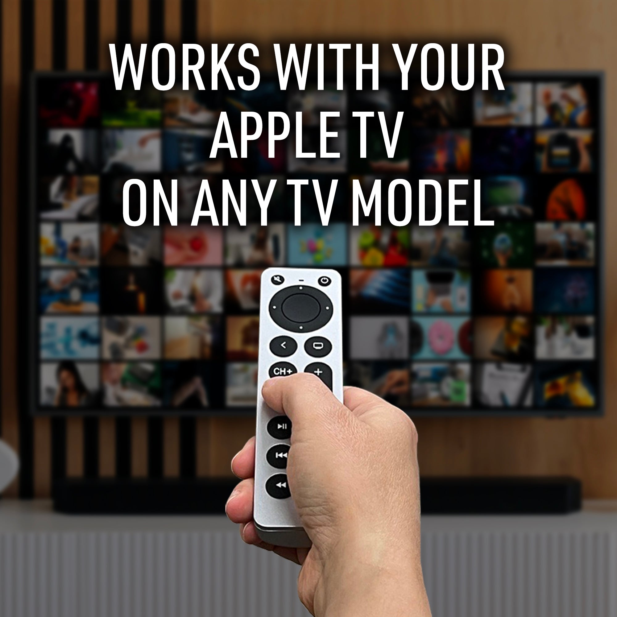 Universal Apple TV Remote Replacement for 1st-5th Generation, Controls TV & Apple TV, Large Buttons