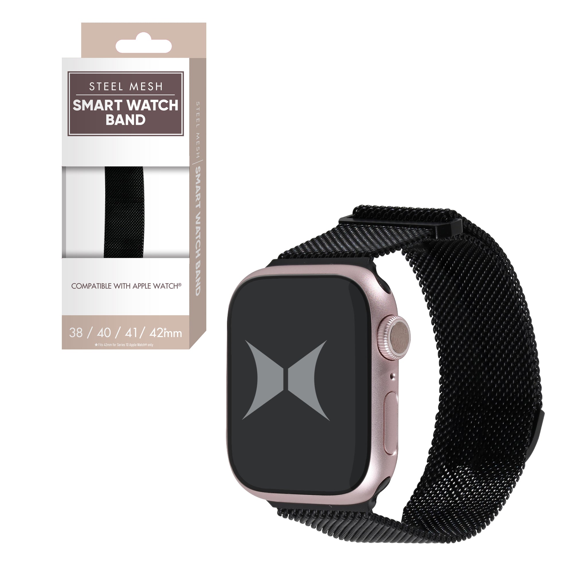 Premium Steel Mesh Apple Watch Band with Adjustable Magnetic Clasp, Starlight Finish, Universal Fit for all Small Series, Easy Installation