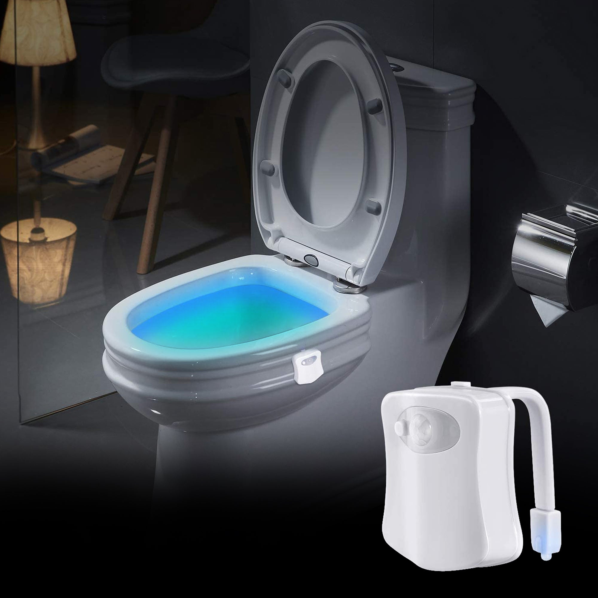 Motion-Activated LED Toilet Light, 10 Colors & Cycle Mode, Requires 3 AAAs