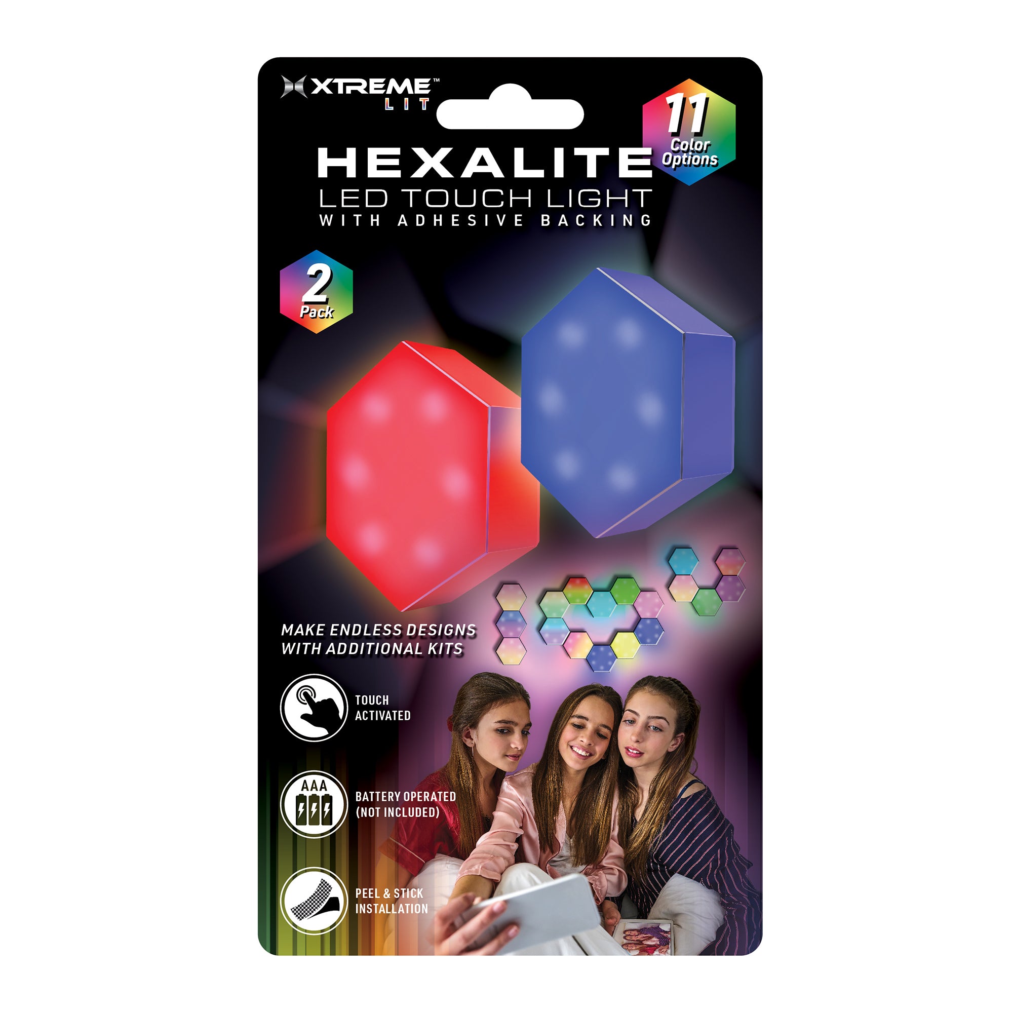 Hexalite Tough Light 2-Piece Set, 11 Color Options, Connect for Fun Shapes/Patterns