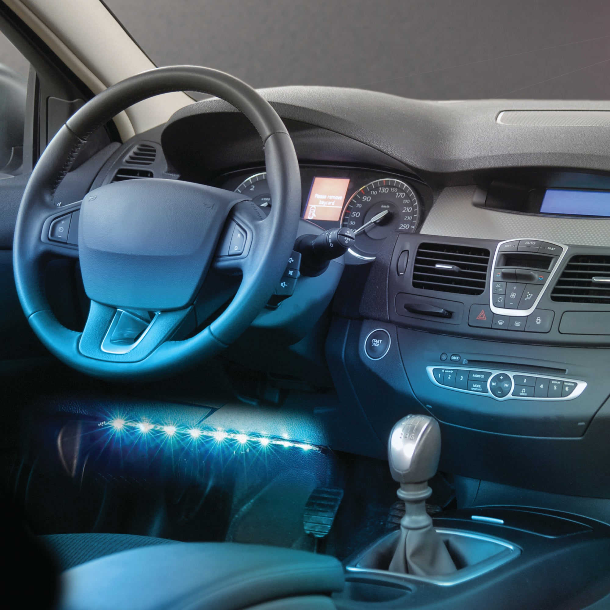 Auto Multicolor Car Interior LED Accent Lights, 2 Strip Customizable, USB-Powered