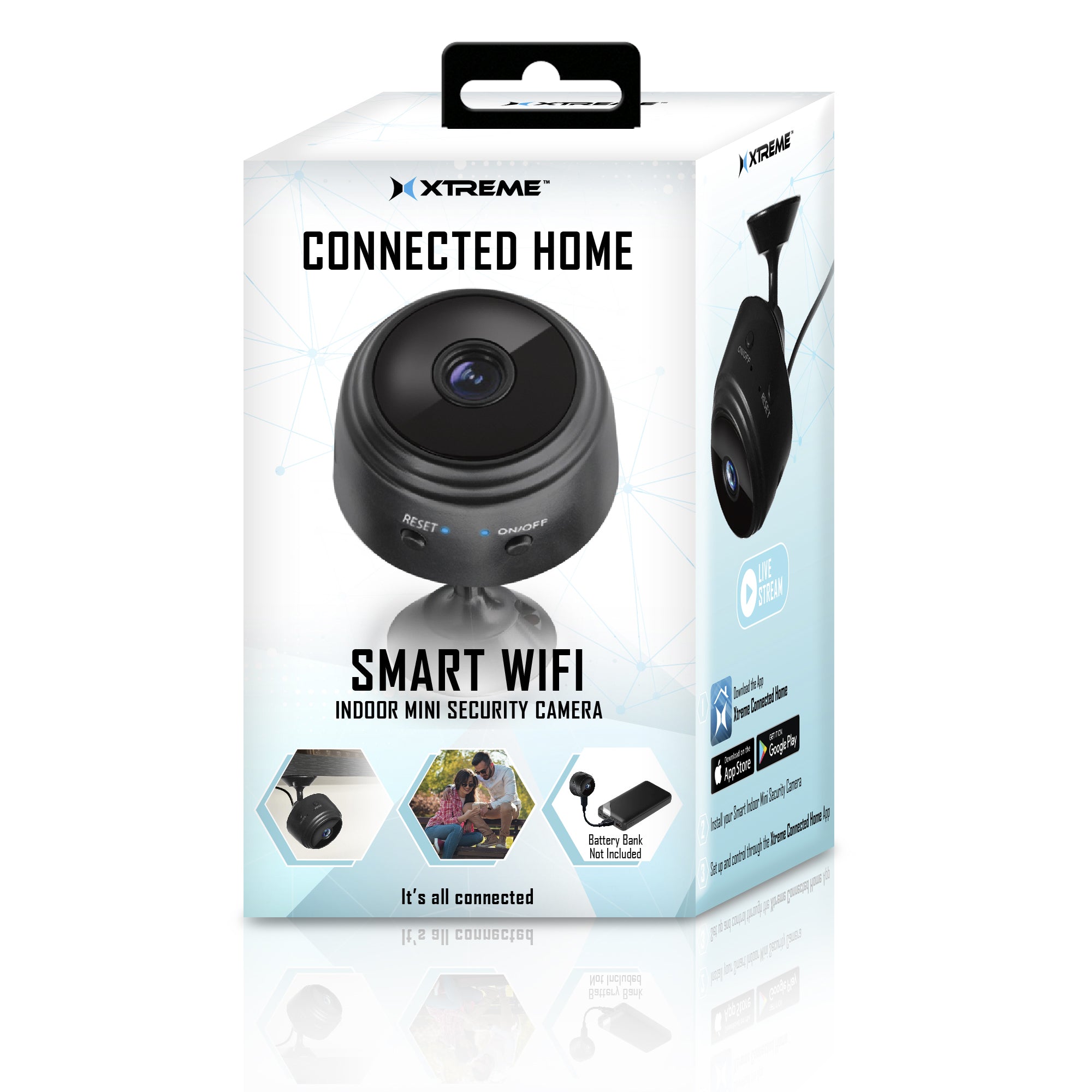 Smart Wi-Fi Mini Camera with Magnetic Back and Adhesive Mount, HD Wireless Security Camera for Home & Office with Micro SD Card Support