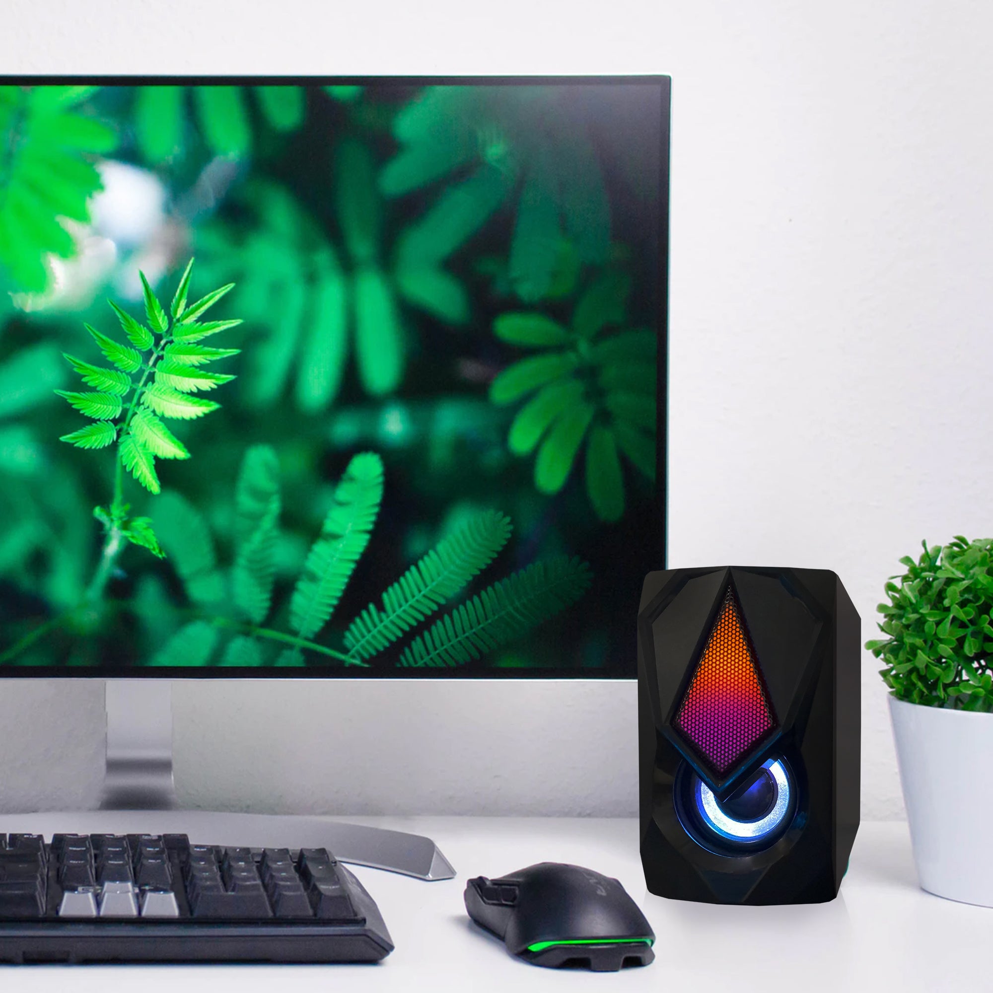 Multicolor LED Gaming Speakers for PC and Laptop, 4ft USB Wired RGB Computer Speakers, Enhance Your Gaming Setup with Dynamic Sound and Lighting