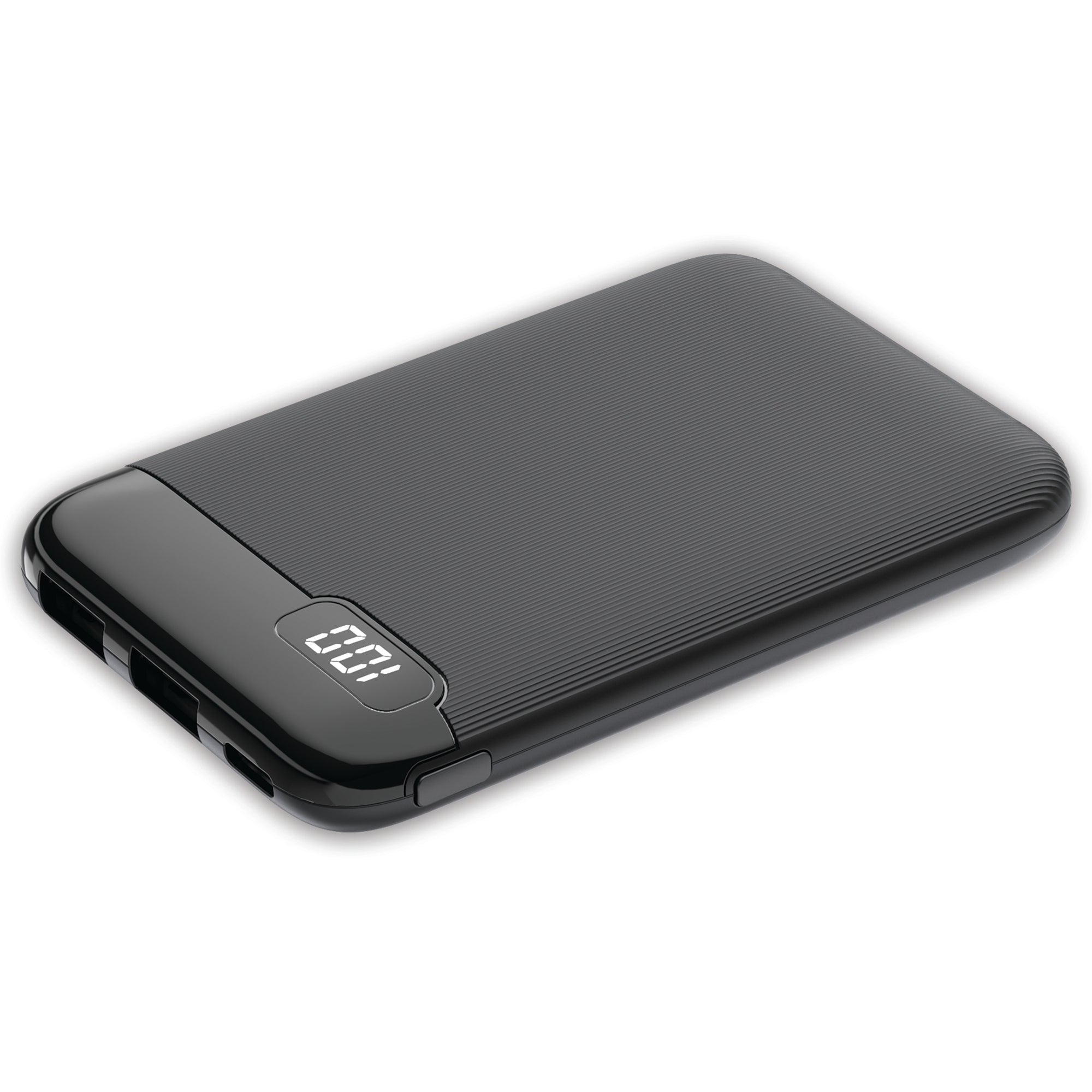 5000 mAh Power Bank with LED Screen, 2 USB-A, Type-C, and Micro USB Ports, Portable Rechargeable Battery for Travel