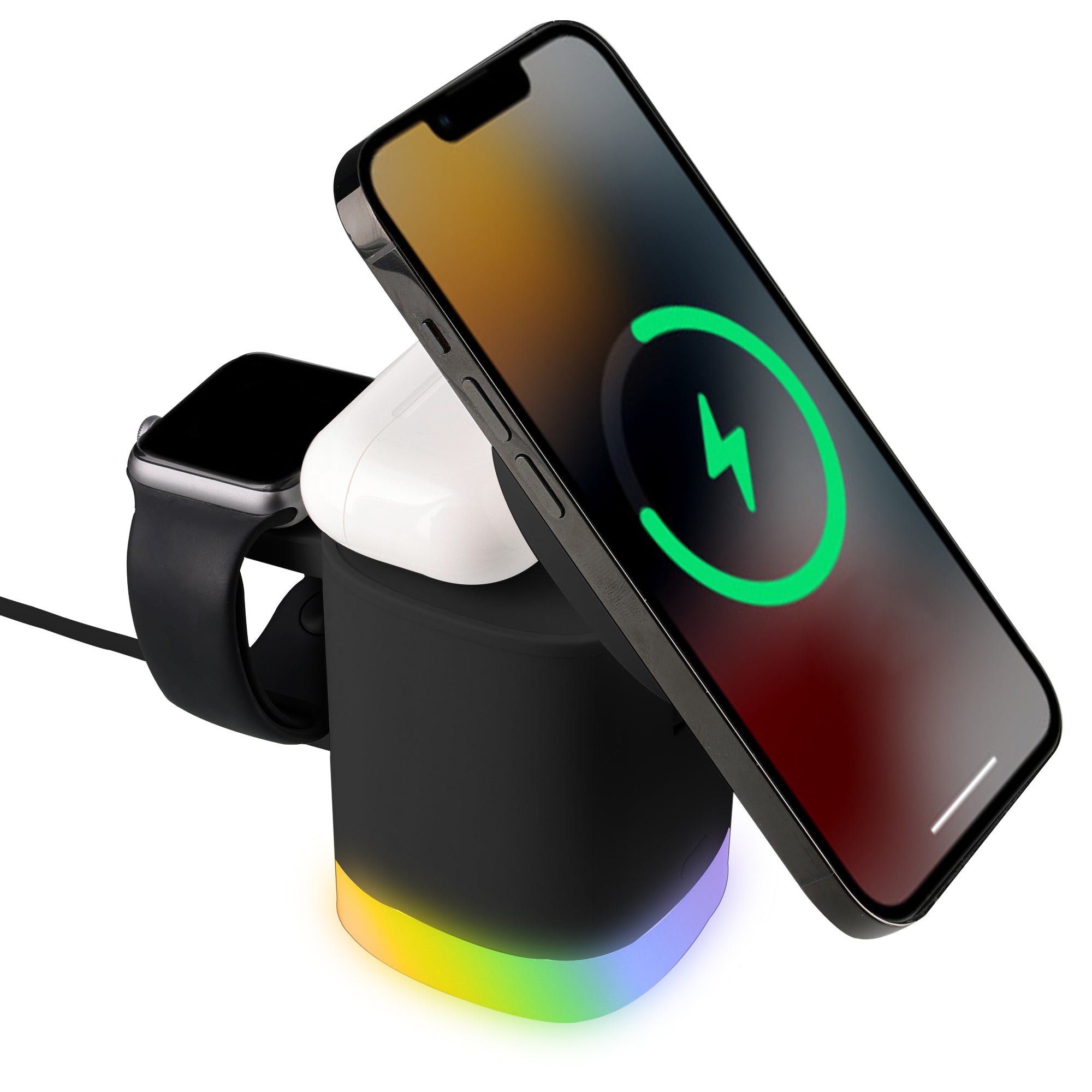 3-in-1 Mag-Safe Wireless Charging Station with Apple Watch and AirPods Dock