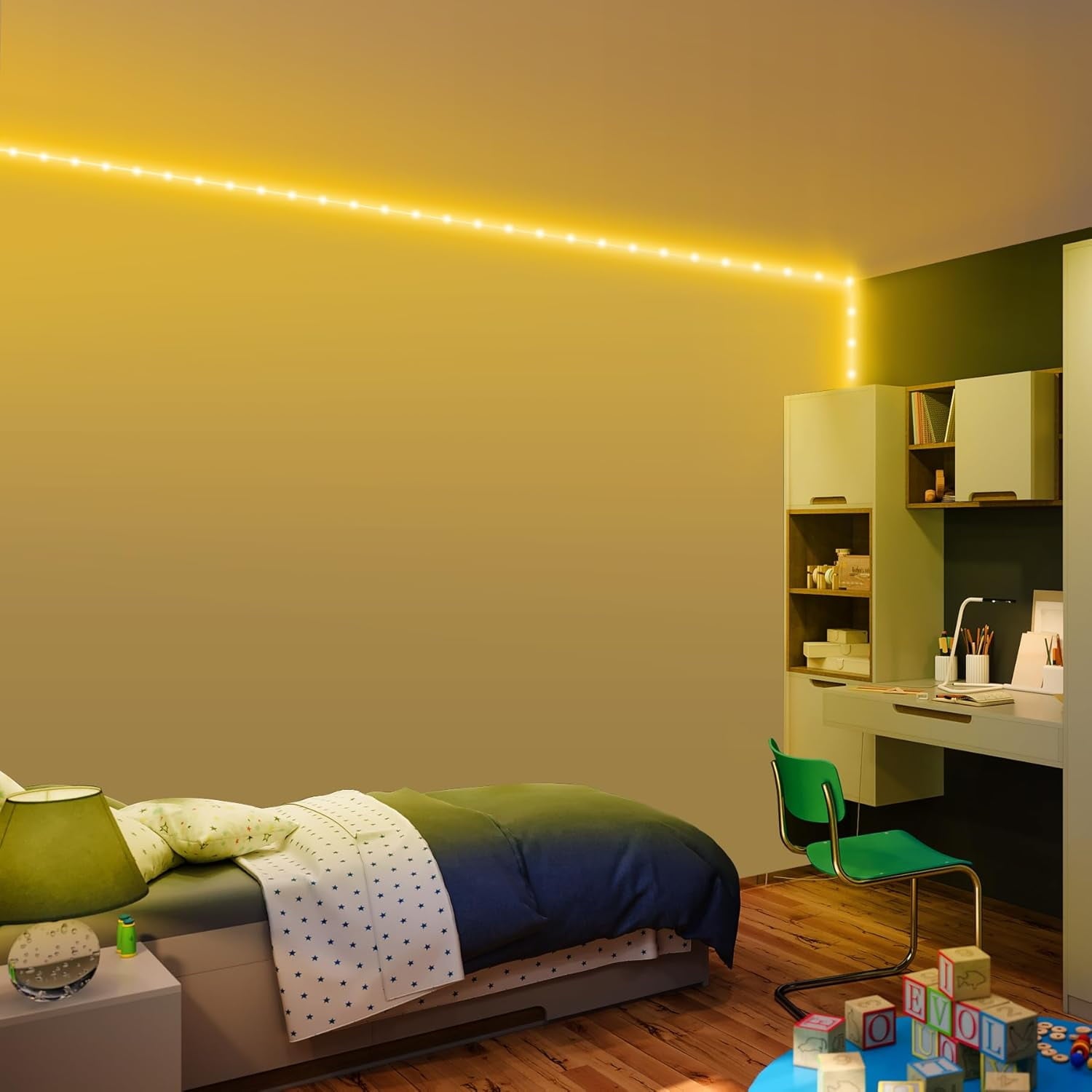 200 FT Cut & Customize Indoor LED Light Strip Kit, Includes 3 Connectors