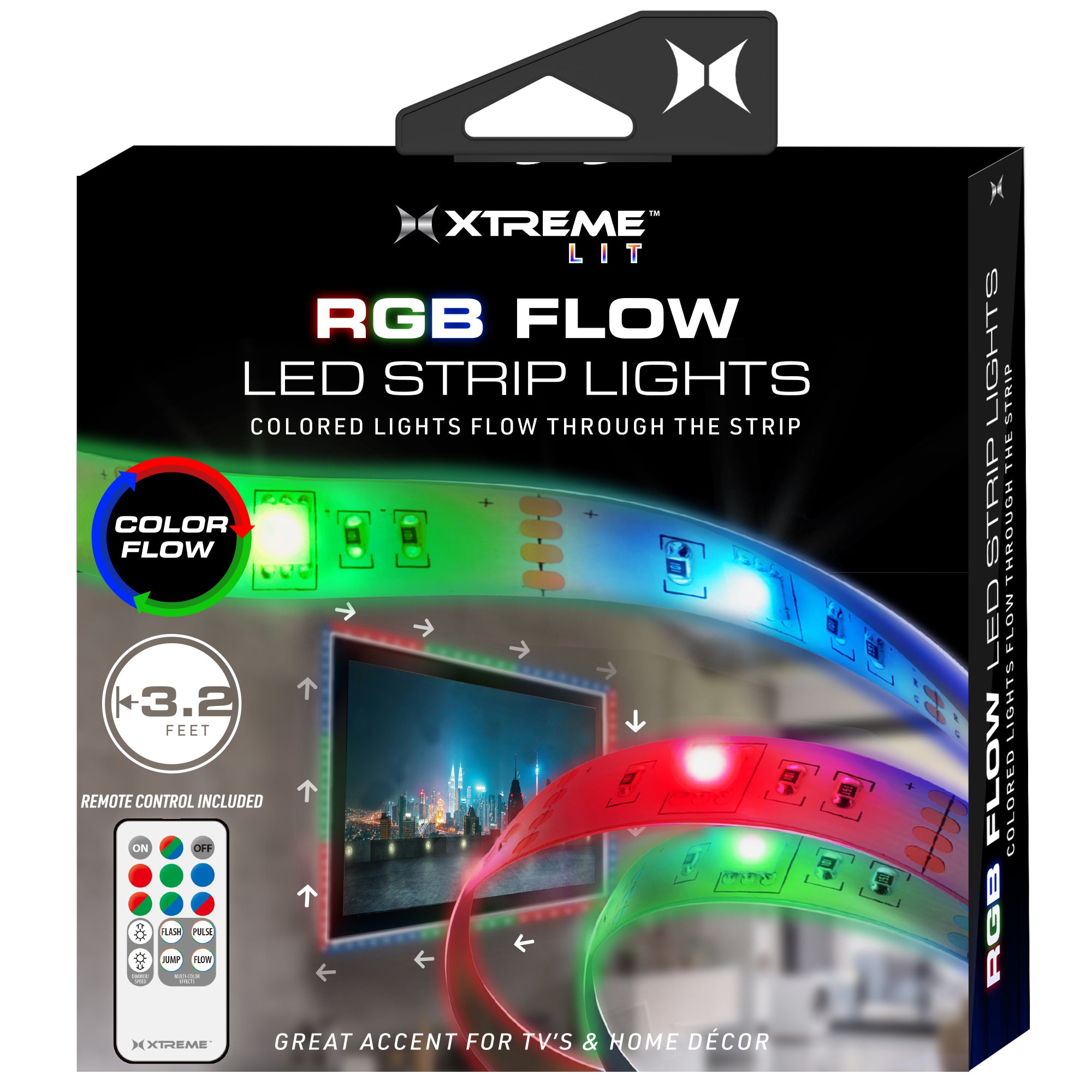 3.2 ft. Color-Changing Flow LED Strip Lights, Flashing Modes, Device Backlighting