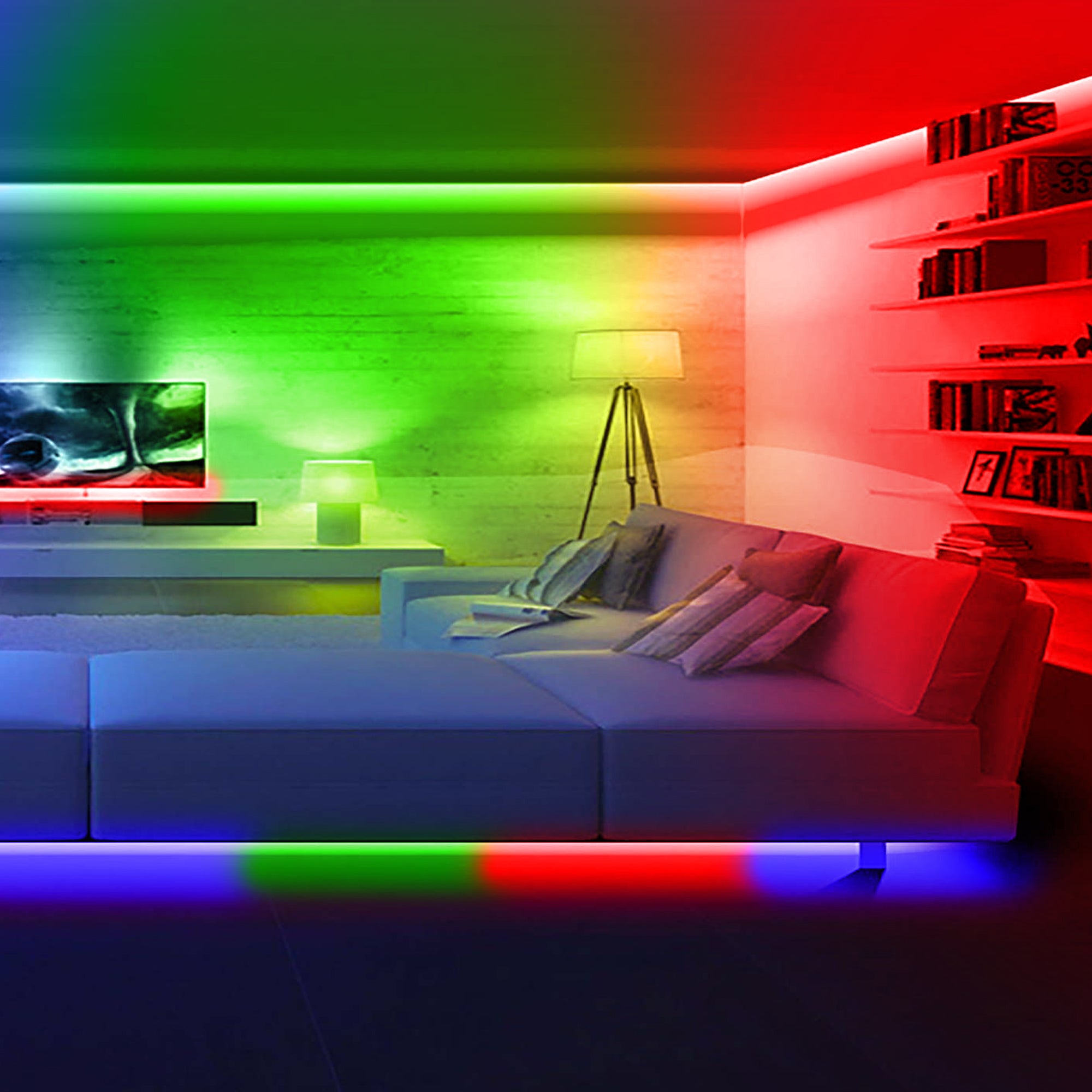 3.2 ft. Color-Changing Flow LED Strip Lights, Flashing Modes, Device Backlighting