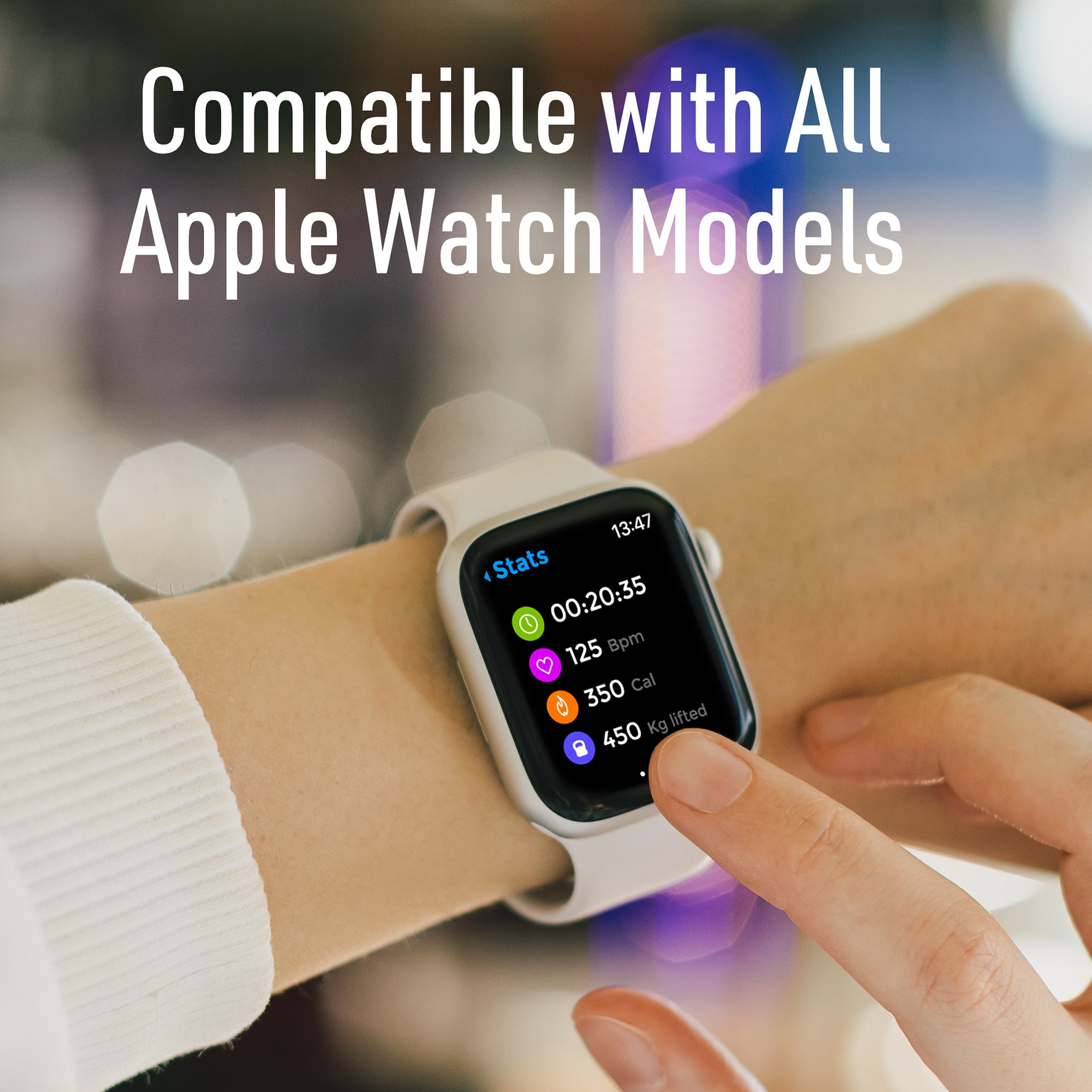 Smart Watch Charger with 6FT Magnetic Wireless Charging Cable, USB-A & USB-C Adapter