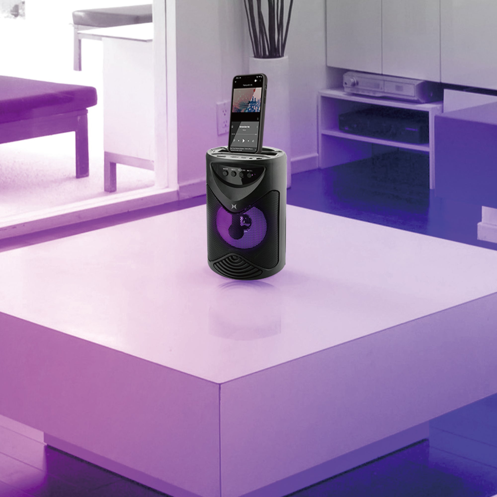 Bluetooth Nebula Portable LED Speaker, Multicolor RGB Display, Rechargeable