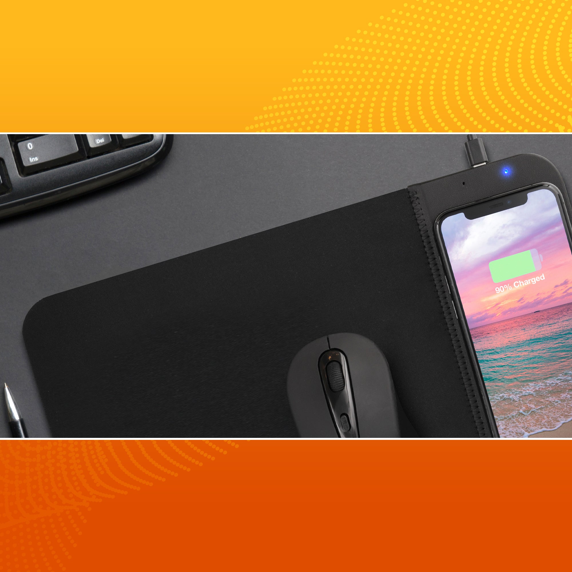 5W Wireless Charging Mouse Pad, Supports Androids/I-Phones