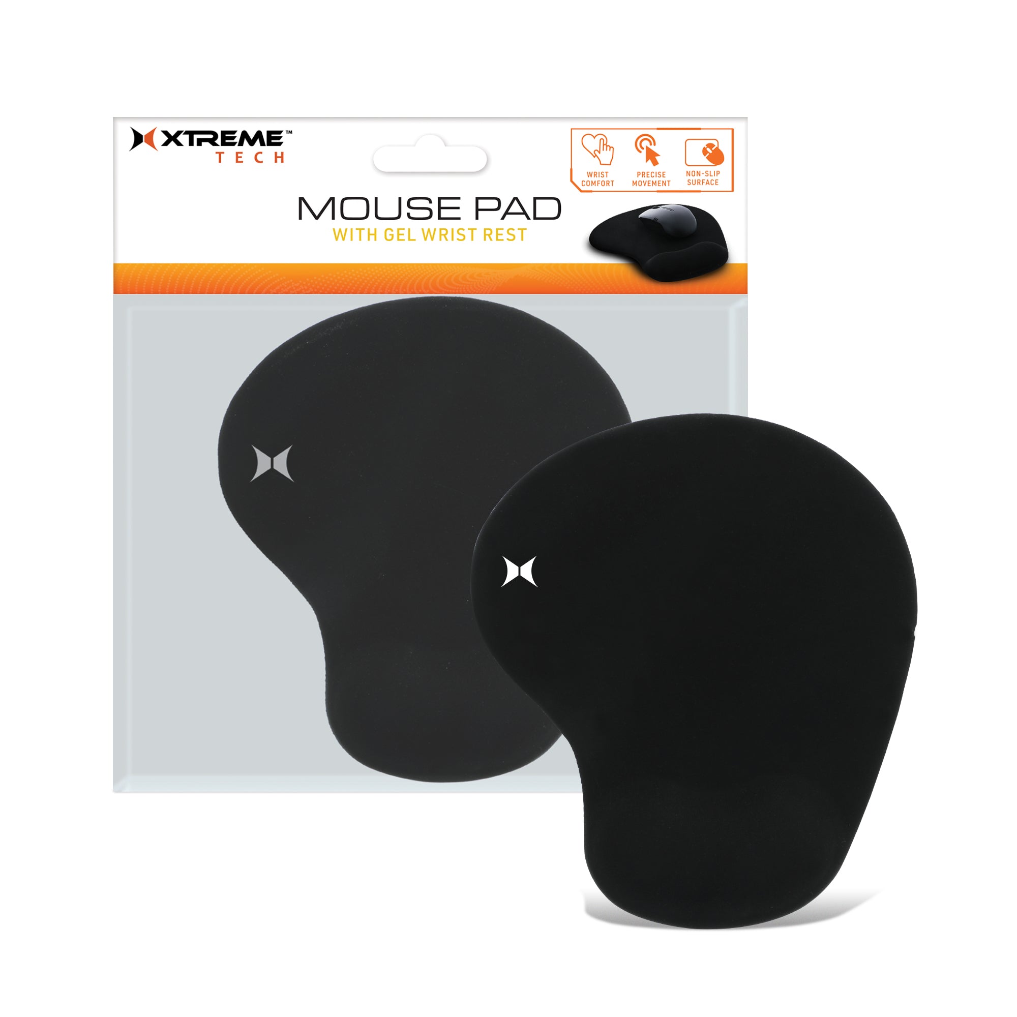 Computer Mouse Pad with Gel Wrist Rest, for Desktop/Office, Non-Slip Rubber Base/Design