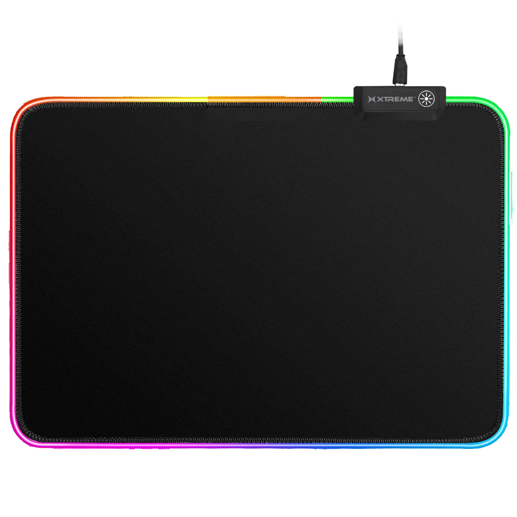 Multicolor LED RGB Gaming Mouse Pad, 10 Selectable Color Modes, Anti-Slip Surface, Connect Power Connector to USB Port On Devices