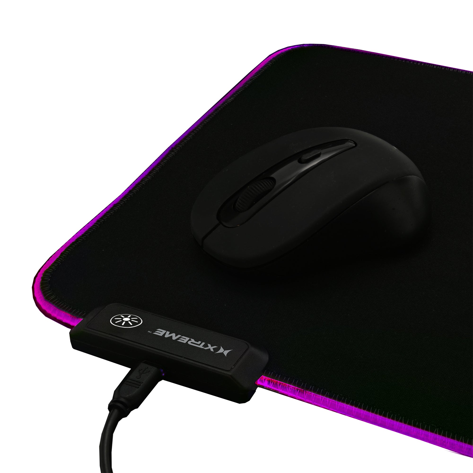 Multicolor LED RGB Gaming Mouse Pad, 10 Selectable Color Modes, Anti-Slip Surface, Connect Power Connector to USB Port On Devices