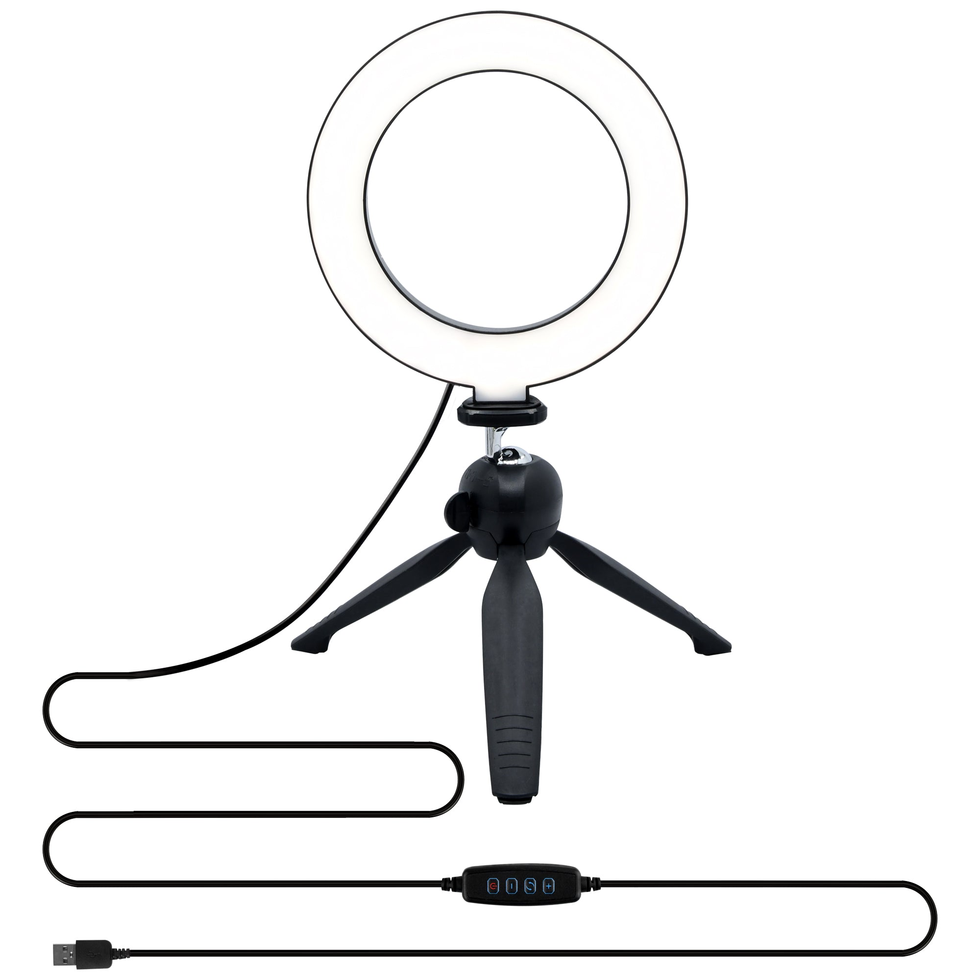 LED 6-inch Ring Light, Ball-Joint Gooseneck and Tripod, 10 Brightness Levels, Multi-White Color Modes