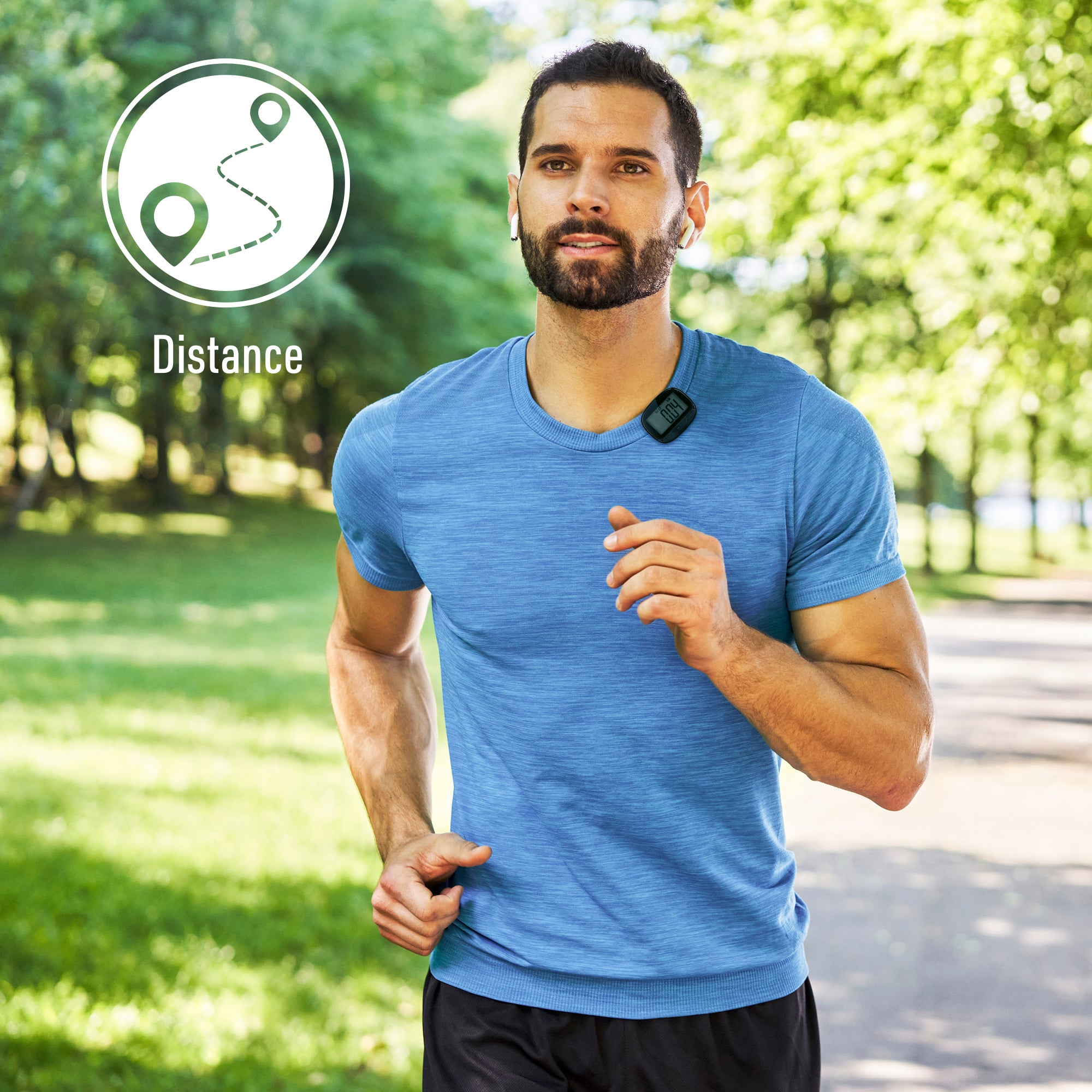 Clip-On Pedometer for Walking - Step, Distance, & Calorie Tracker