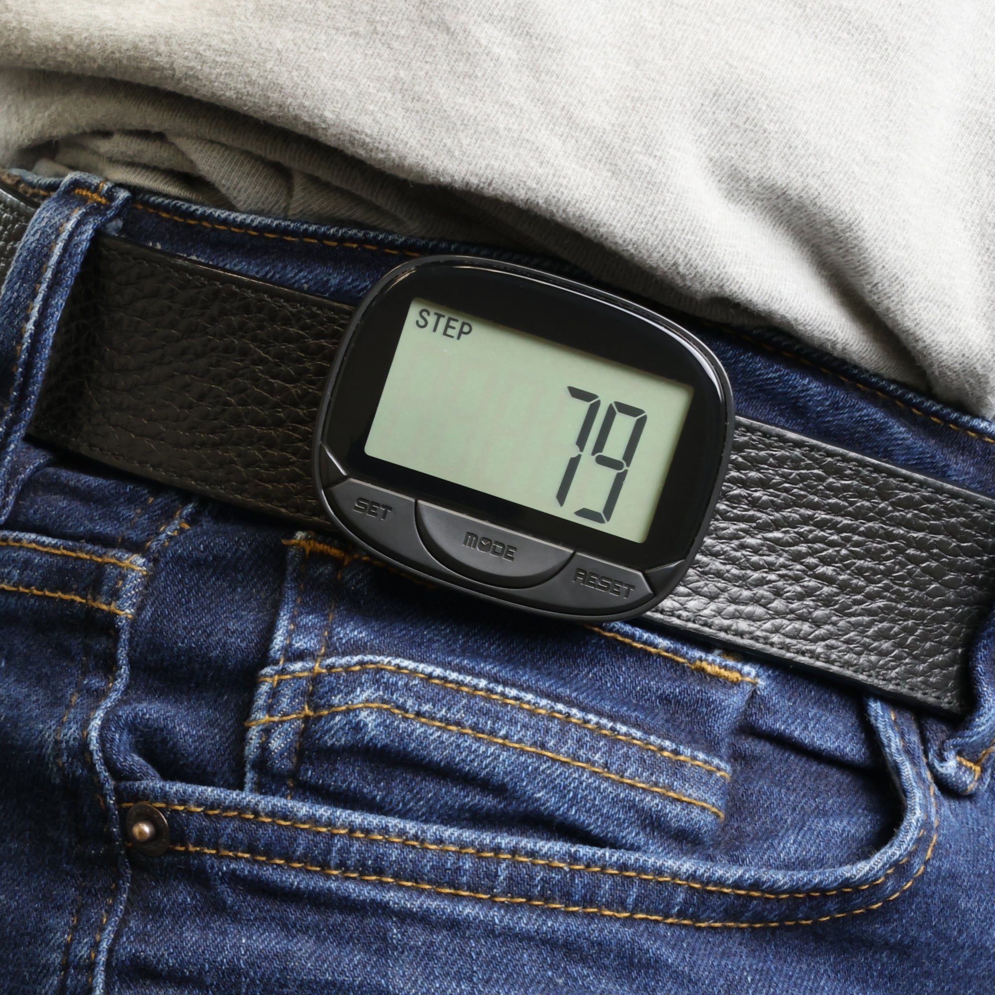 Clip-On Pedometer for Walking - Step, Distance, & Calorie Tracker