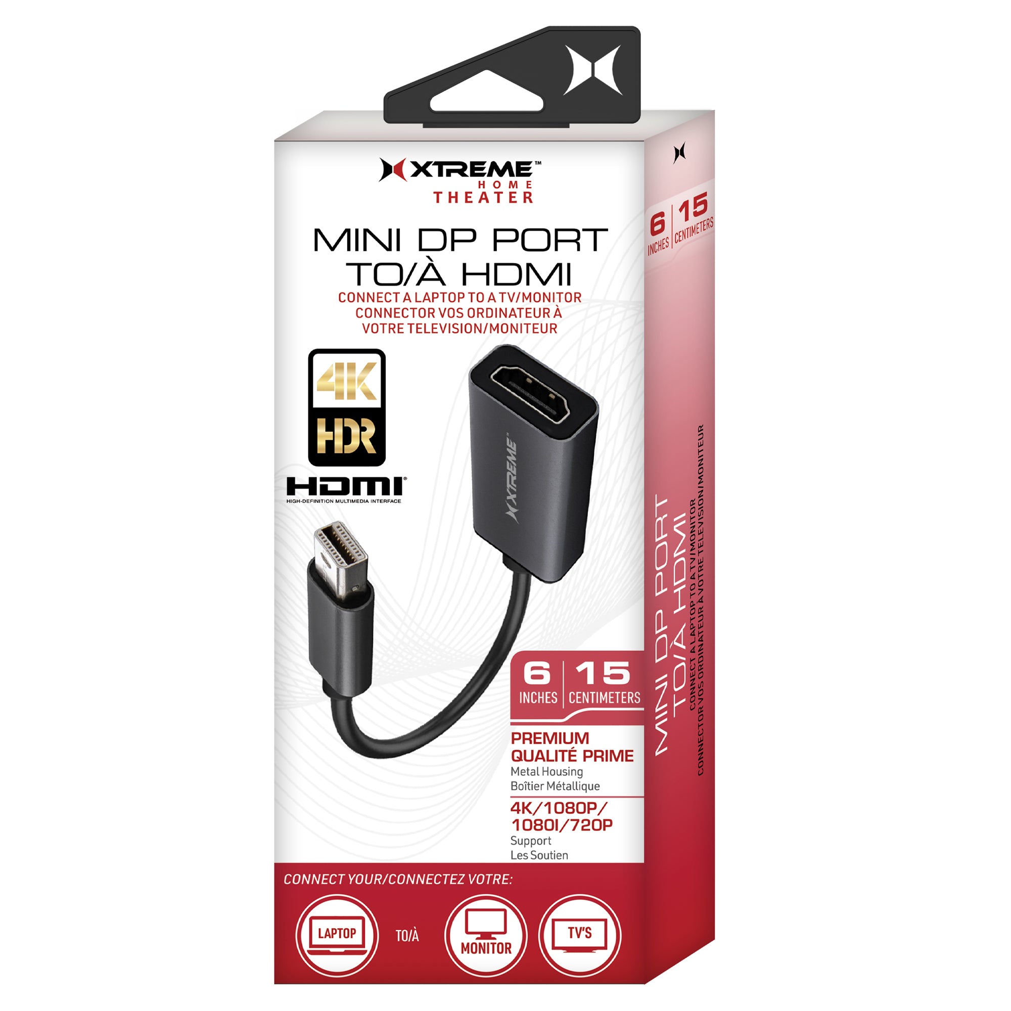 Mini Display Port to HDMI Adapter, Connects Laptops to Monitors/Projectors, Superior Video/Audio Transmission