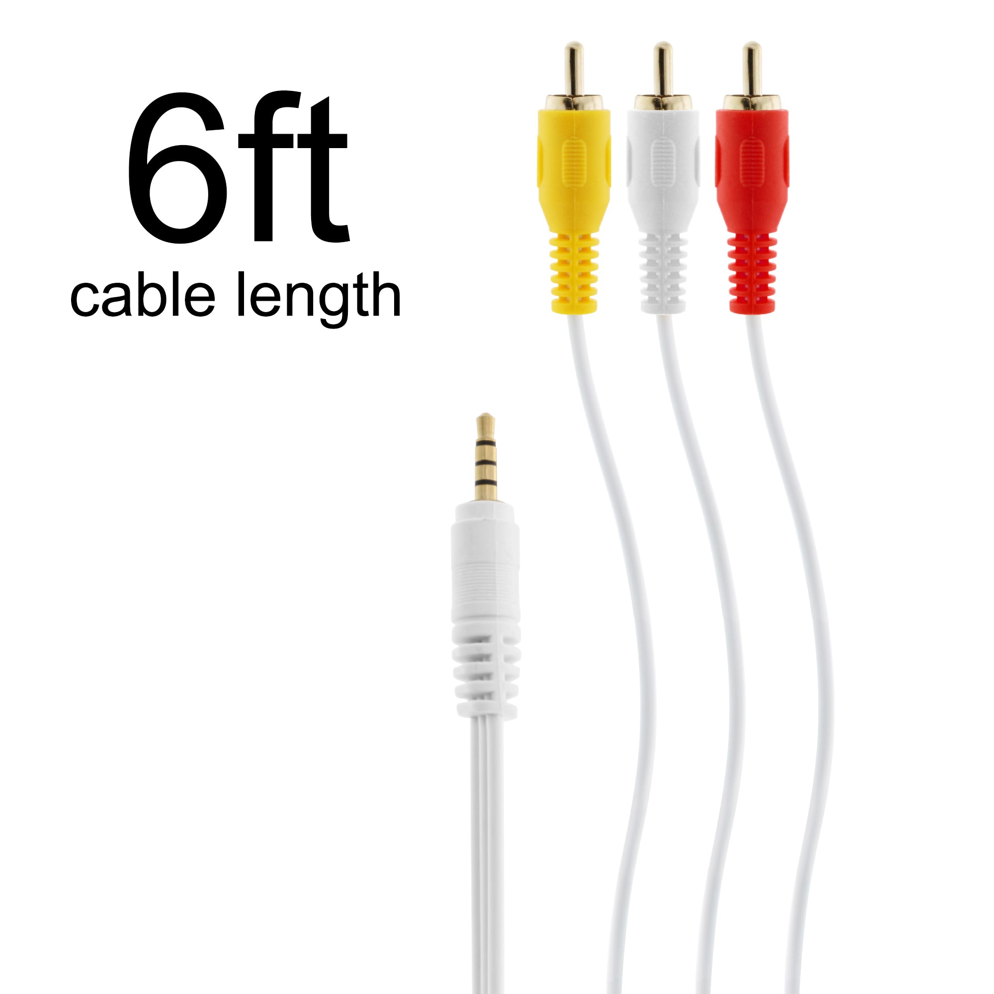 6ft Audio 3.5mm Composite RCA, TV RCA Connector, Audio Cable