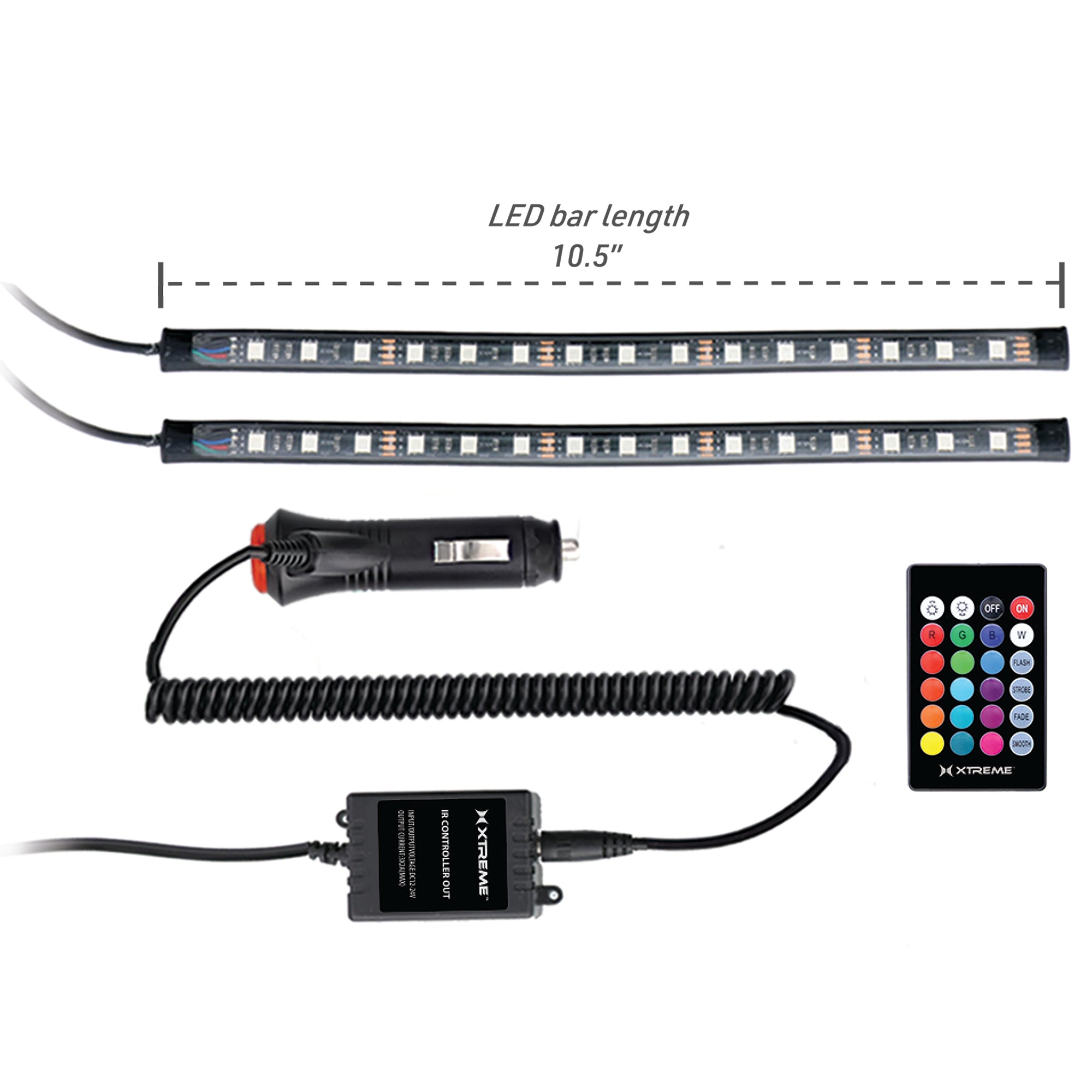 Interior Car Accent Lights, 5 Customizable Multicolor LED Modes, Remote Included