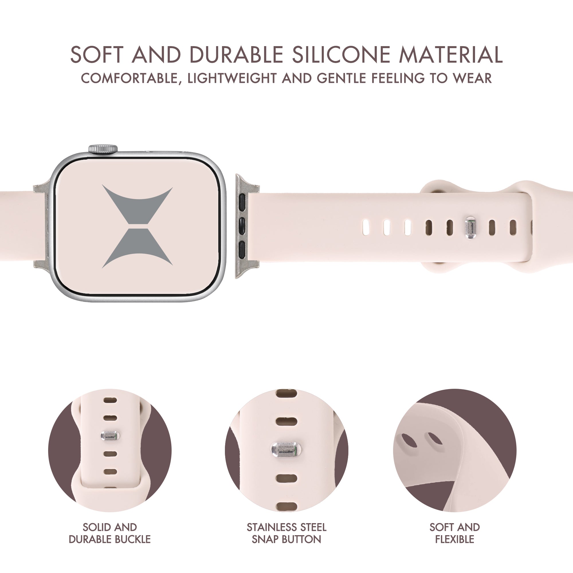 Elastic Universal Watchband 6-Pack - Soft Silicone Sports Strap for Apple Watch, Samsung Galaxy, and Garmin - Lightweight & Breathable