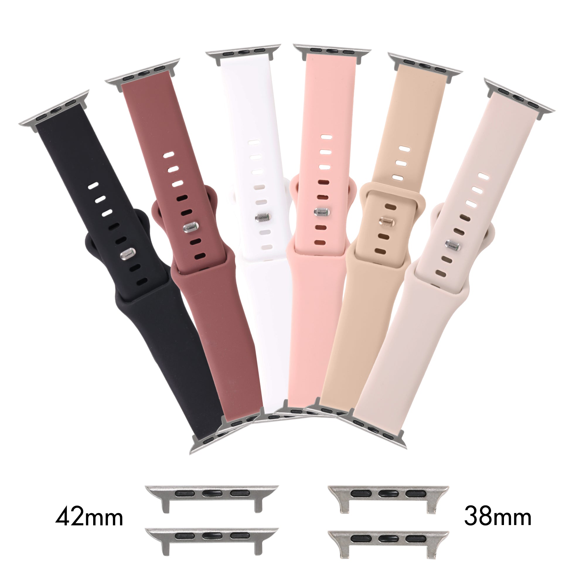 Elastic Universal Watchband 6-Pack - Soft Silicone Sports Strap for Apple Watch, Samsung Galaxy, and Garmin - Lightweight & Breathable