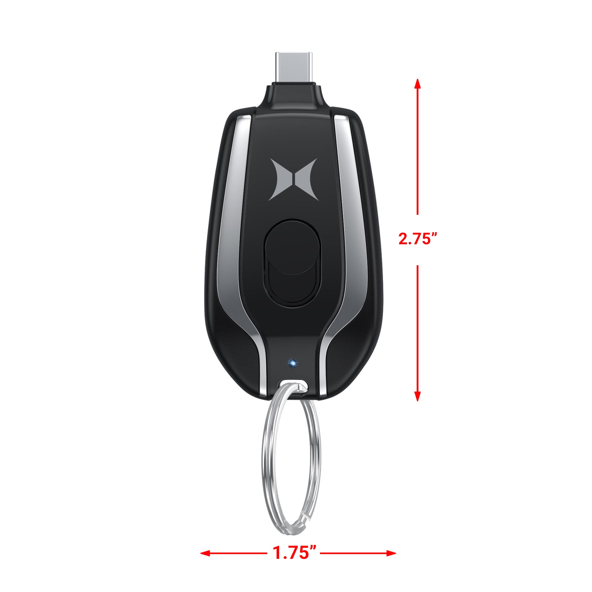 5W USB-C Keychain Power Bank - 1200 mAh Portable Charger with Retractable Switch for Phones, Earbuds & USB-C Devices