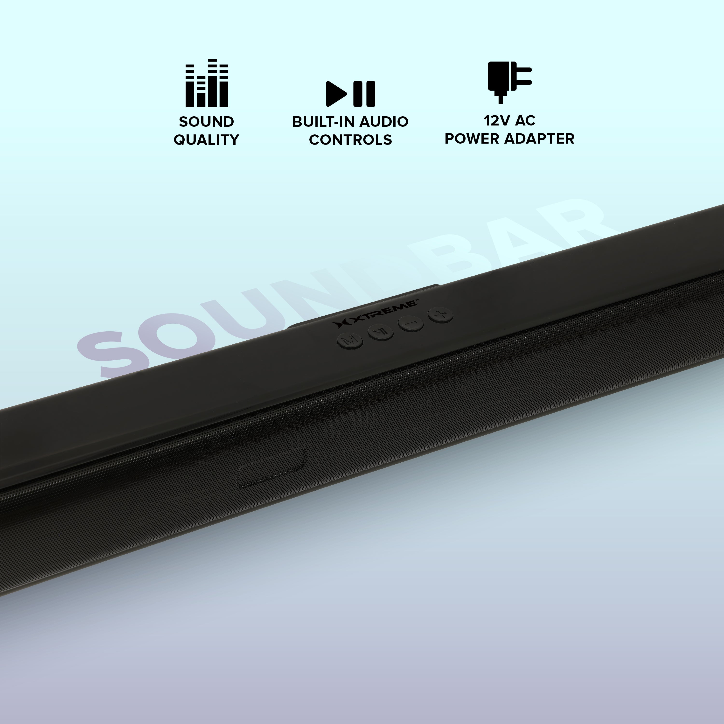 32" Bluetooth Home Theater Soundbar with Built-in Controls, Wall-Mountable Design, IR Remote Control