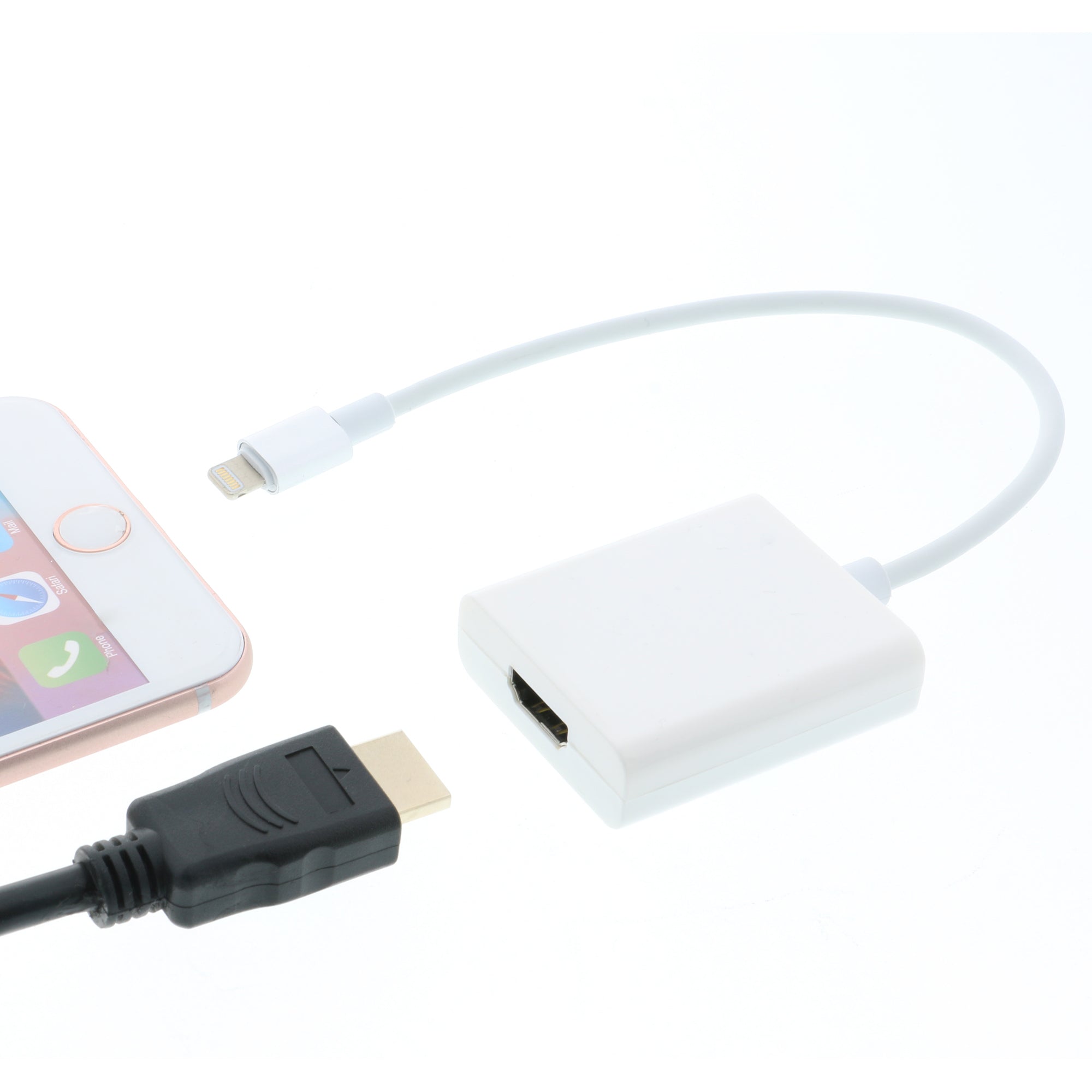 2.5ft Lightning to HDMI Cable Adapter for iPhone & iPad - 1080p HD Video Converter for TV, Monitor, & Projector