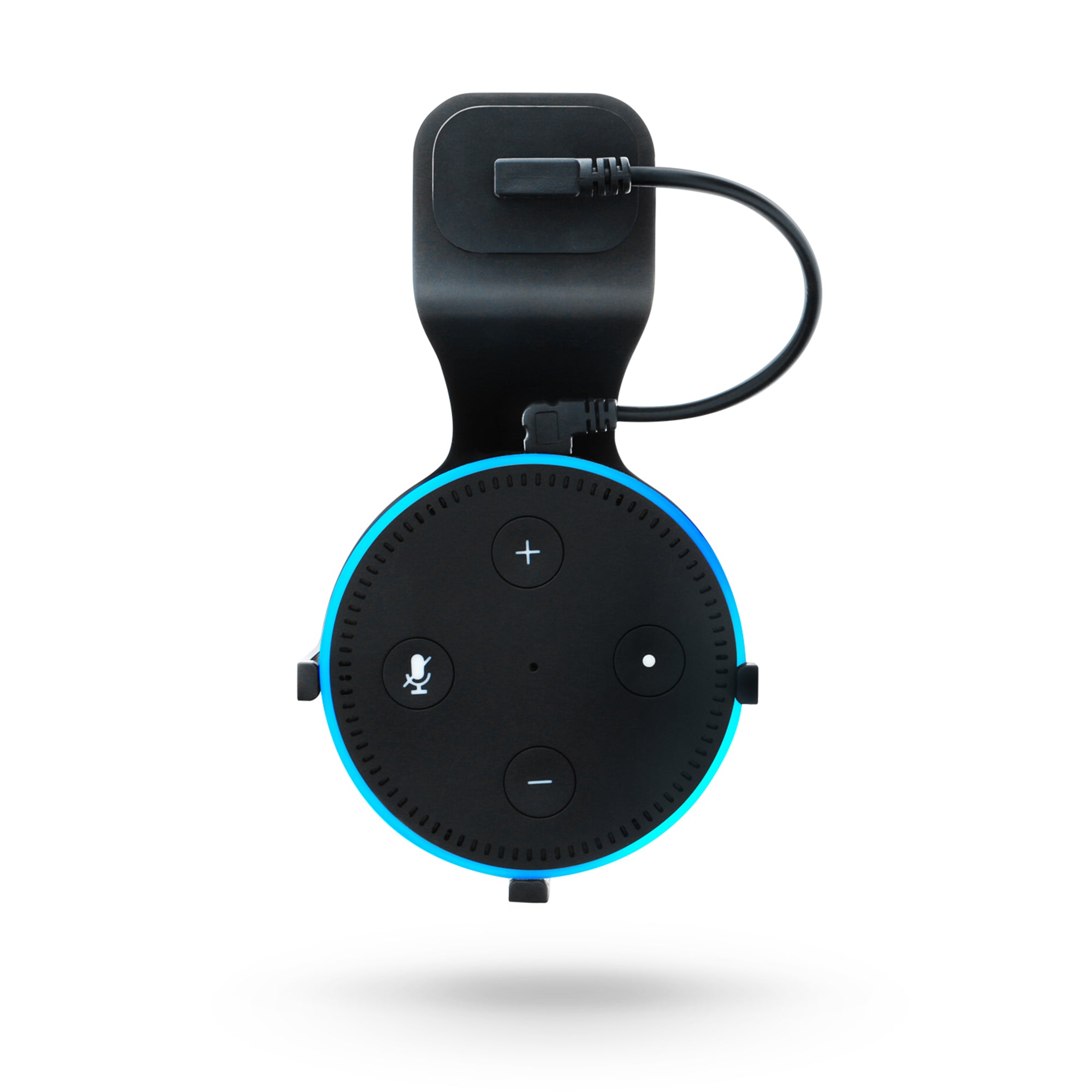 Wall Mount Outlet Holder for Echo Dot 2nd Gen - Space-Saving Stand with 6" Micro USB Cable for a Clean Look