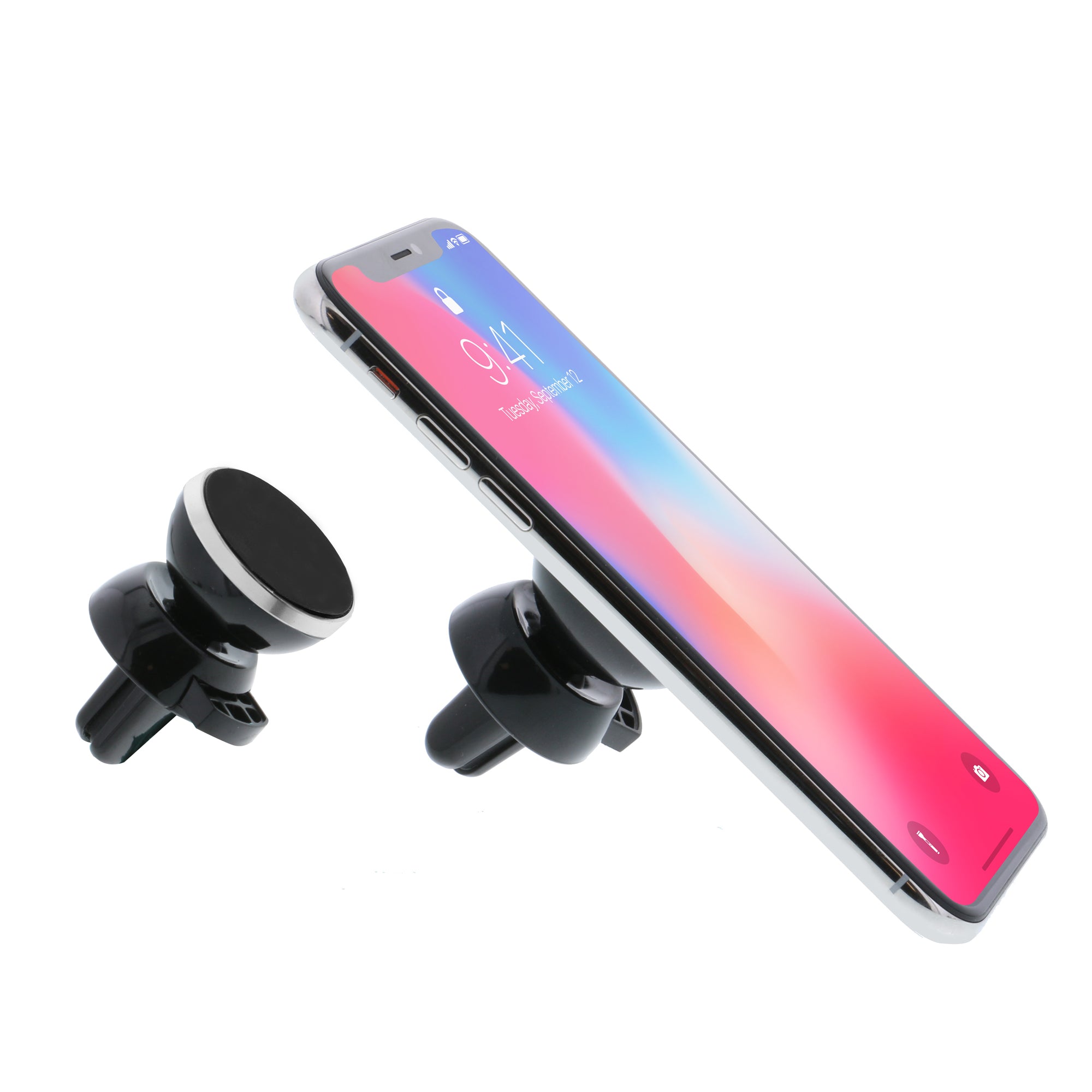 Universal Magnetic Smartphone Car Air Vent Mount for All Smartphones, Mobile, Silver