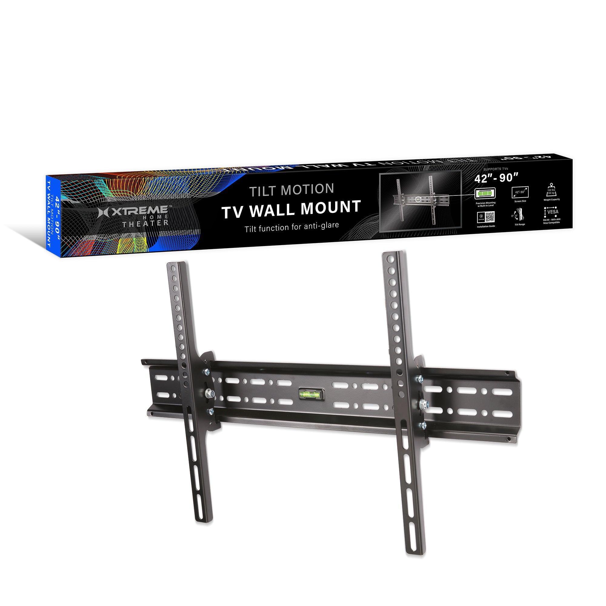 Heavy-Duty Tilting TV Wall Mount for 42"-90" TVs - Supports 132 lbs, VESA 800x600